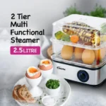 PowerPac Egg Steamer, Food Steamer 2.5L Multi function 2 Tier Steamer (PPS706) - Image 2