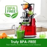 Cold Press Juicer Machines. Kitchen in the Box Slow Masticating Juicers Machine.3.26inch Large Wide Feed Chute Fit Whole Fruits & Vegetables.BPA Free.Easy to Clean (Bright Red) - Image 4