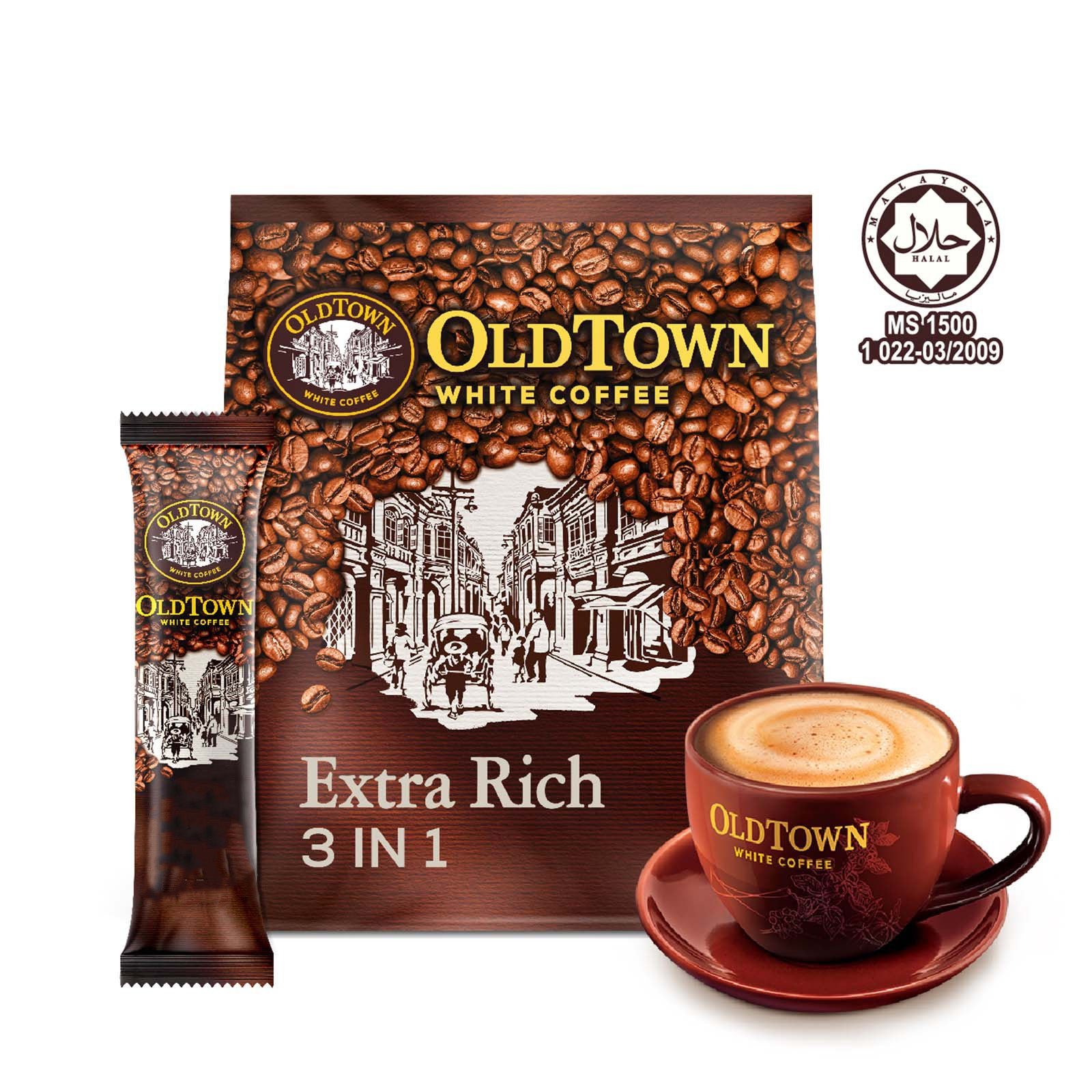 055015-1-1 Old Town Extra Rich Instant 3 in 1 Premix White Coffee 35g x15 - Image 1