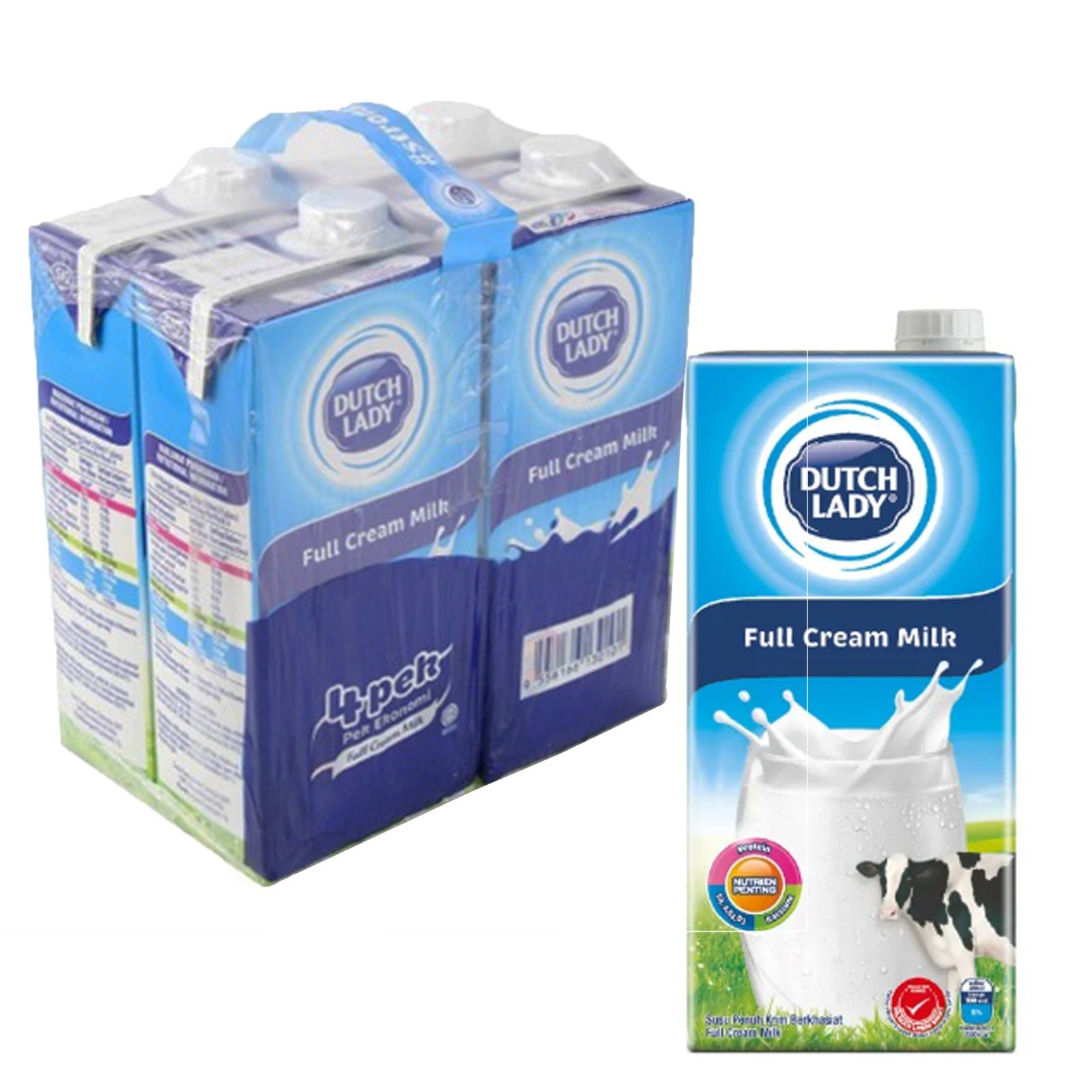 159659-1-1 Dutch Lady UHT Full Cream Milk 1L x 4 - Image 1