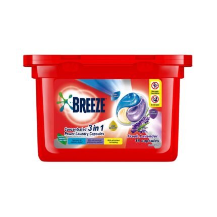 Breeze Lavender Laundry Capsules (Pouch) 210g x 18