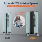 SHOWKOO Luggage Sets Expandable 100% PC Durable Suitcase Sets Double Wheels TSA Lock 4 Piece Luggage Set Navy - Image 2