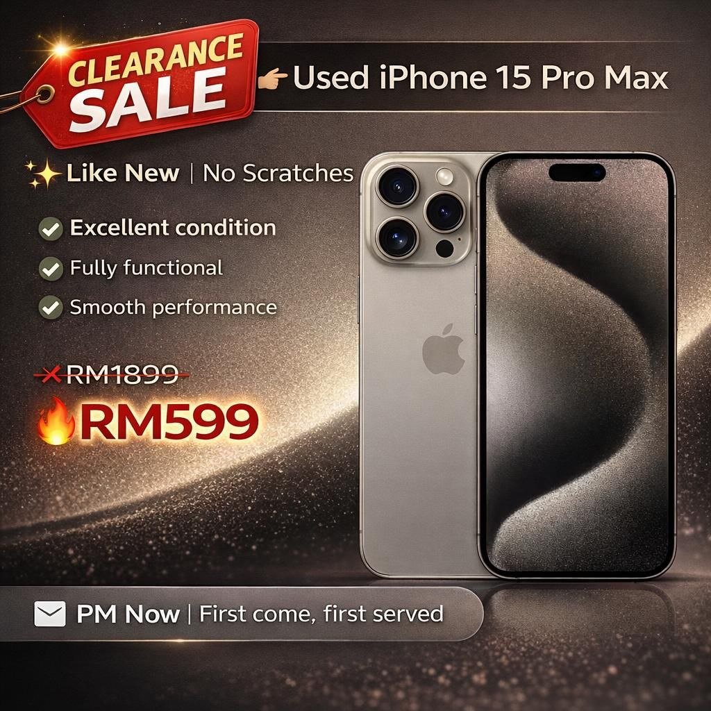 photo_6262342096492629533_y USED 15pm /(6 Months warranty & 99% Good condtion)ORIGINAL SIM ✅ NOT CONVERT SIM!!❌ - Image 1